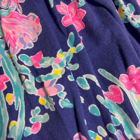 Lilly Pulitzer Floral Cotton Tiered Mini Dress S Bright Pink Blue Sundress - Picture 12 of 12